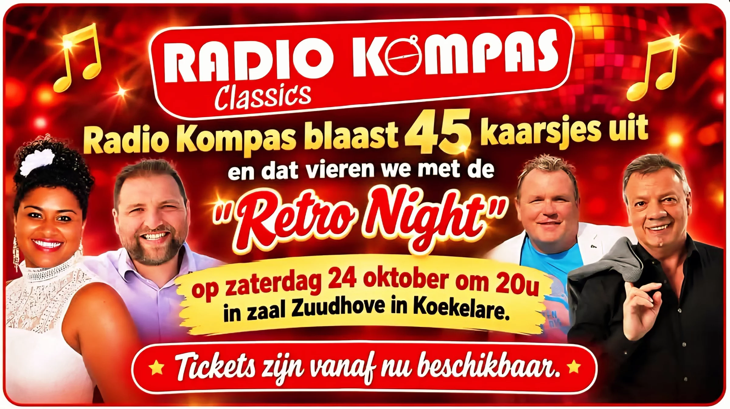 Affiche voor Radio Kompas Retro Night